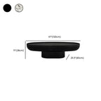 Table basse ronde moderne en fibre de verre noire avec plateau