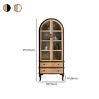 Vitrine élégante en bois et métal incurvée pour cuisine