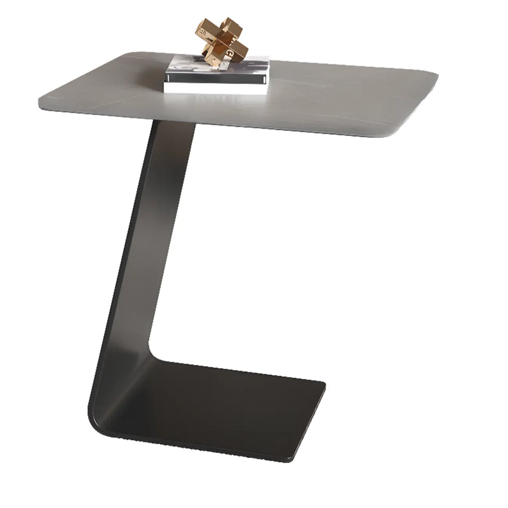 Table d'appoint ronde en verre en forme de C pour salon