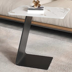 Table d'appoint ronde en verre en forme de C pour salon