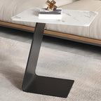 Table d'appoint ronde en verre en forme de C pour salon