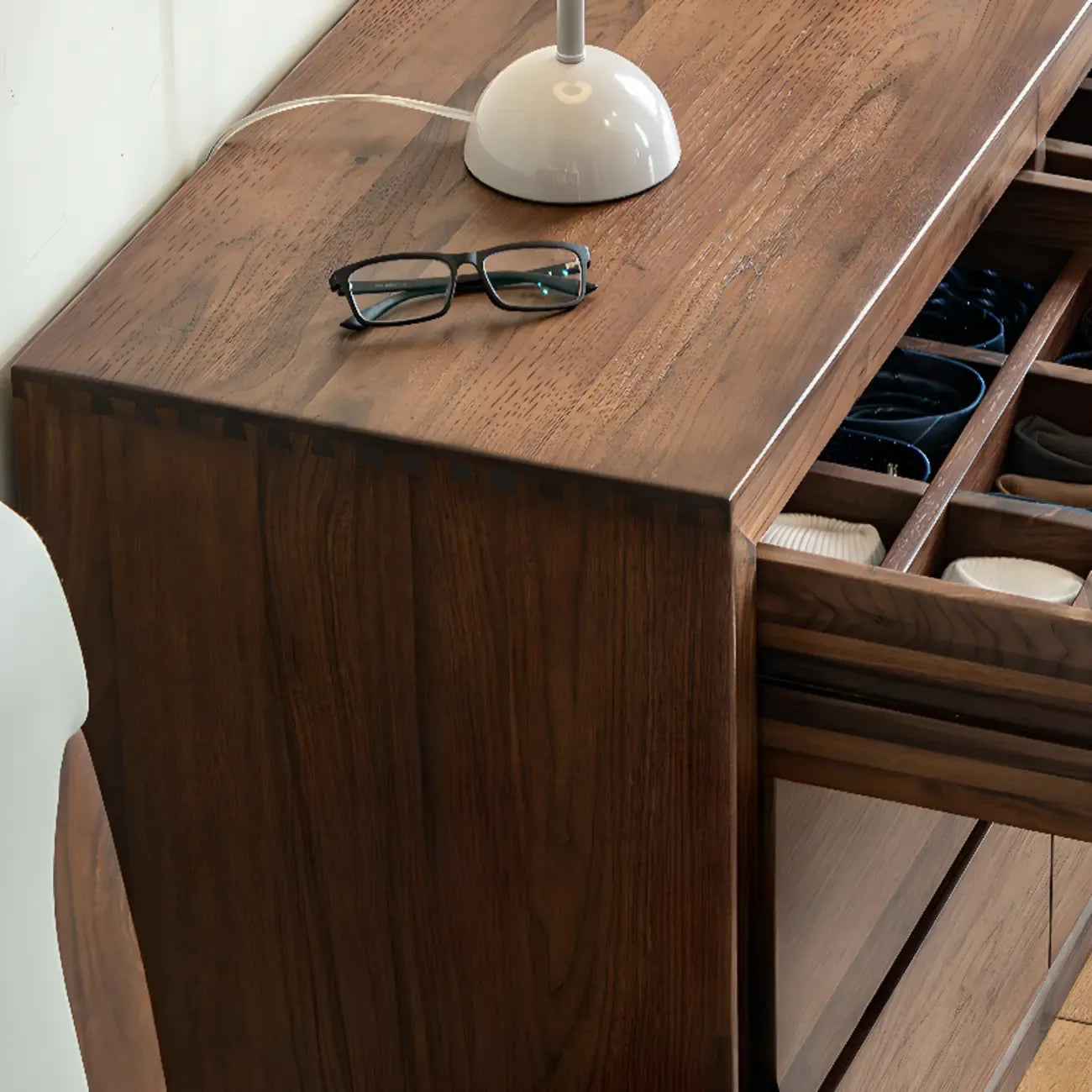 Commode double élégante en bois massif avec 9 tiroirs pour chambre à coucher