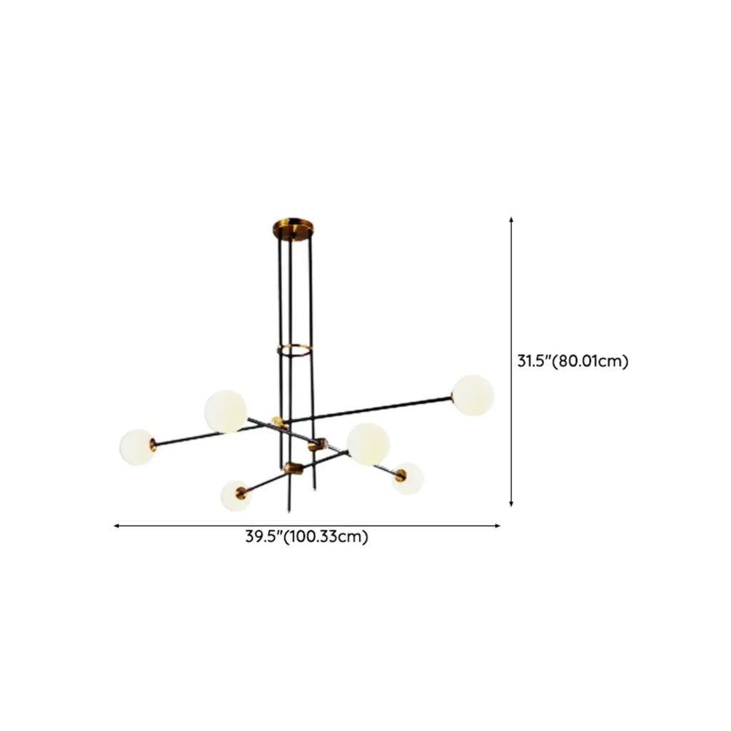 Lampadario Sputnik Industriale Nero a 6 Luci