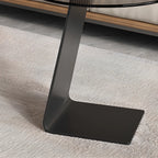 Table d'appoint ronde en verre en forme de C pour salon