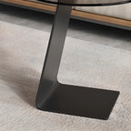 Table d'appoint ronde en verre en forme de C pour salon