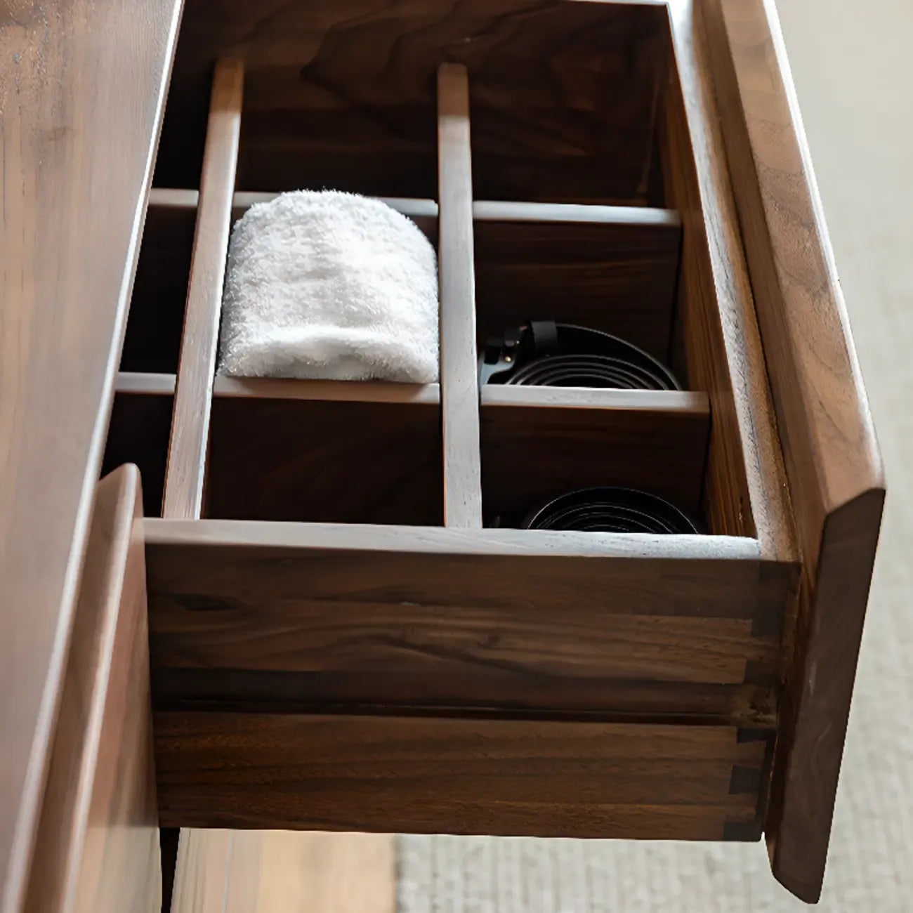 Commode double élégante en bois massif avec 9 tiroirs pour chambre à coucher