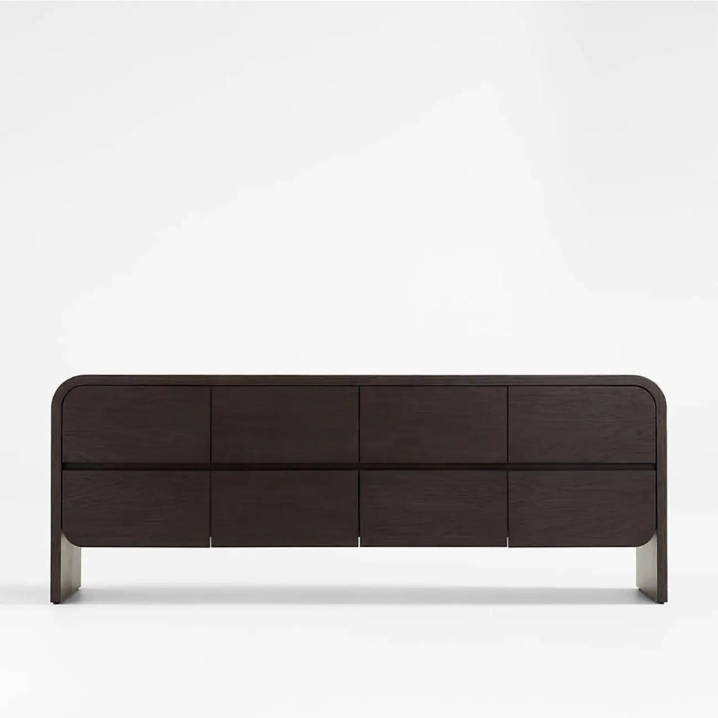 Comò elegante in legno da 19.5"L con 8 cassetti per camera da letto