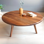 Table basse ronde en bois de style scandinave au design élégant