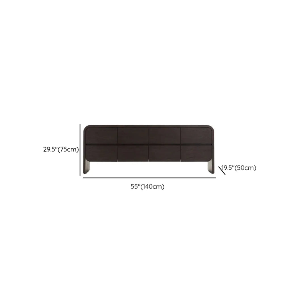 Comò elegante in legno da 19.5"L con 8 cassetti per camera da letto