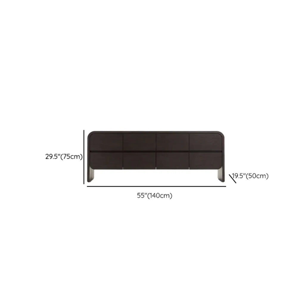 Comò elegante in legno da 19.5"L con 8 cassetti per camera da letto