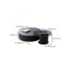 Table basse gigogne moderne noire à plateau rond avec rangement