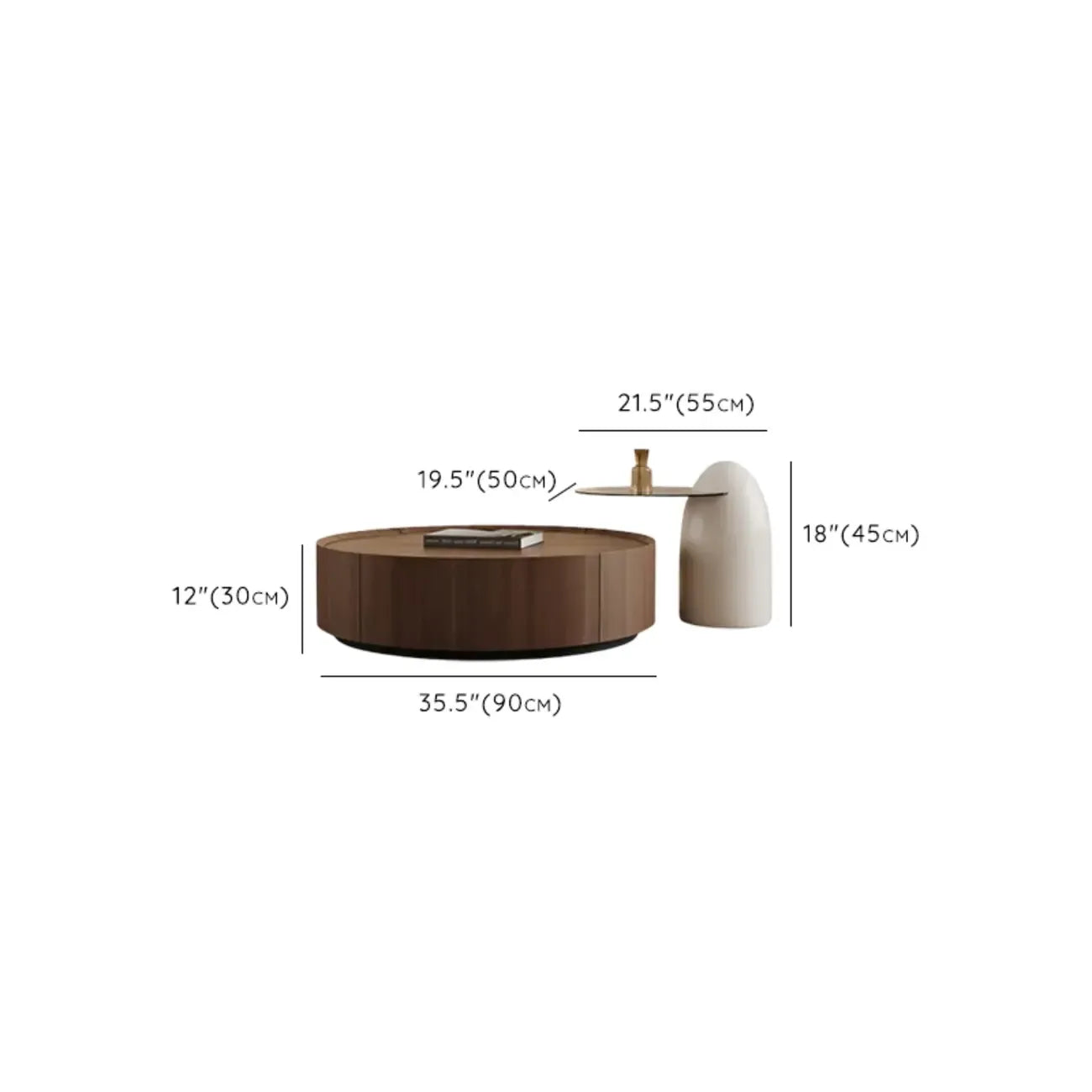 Table basse moderne en bois avec plateau et rangement
