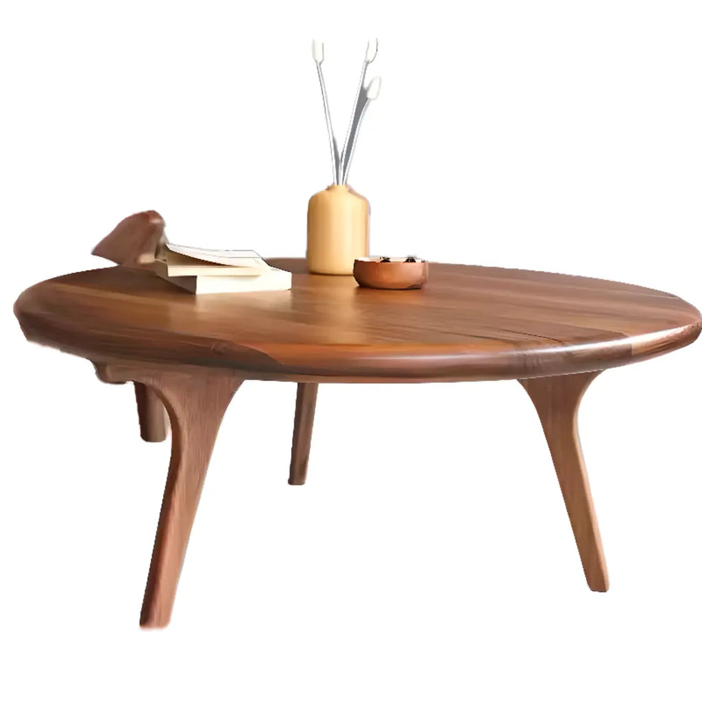 Table basse ronde en bois de style scandinave au design élégant