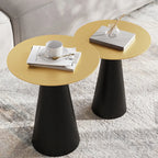 Table d'appoint ronde moderne en métal noir pour salon