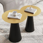 Table d'appoint ronde moderne en métal noir pour salon