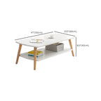 Tavolino da Caffè in Legno Scandinavo a 2 Livelli con Design Salvaspazio