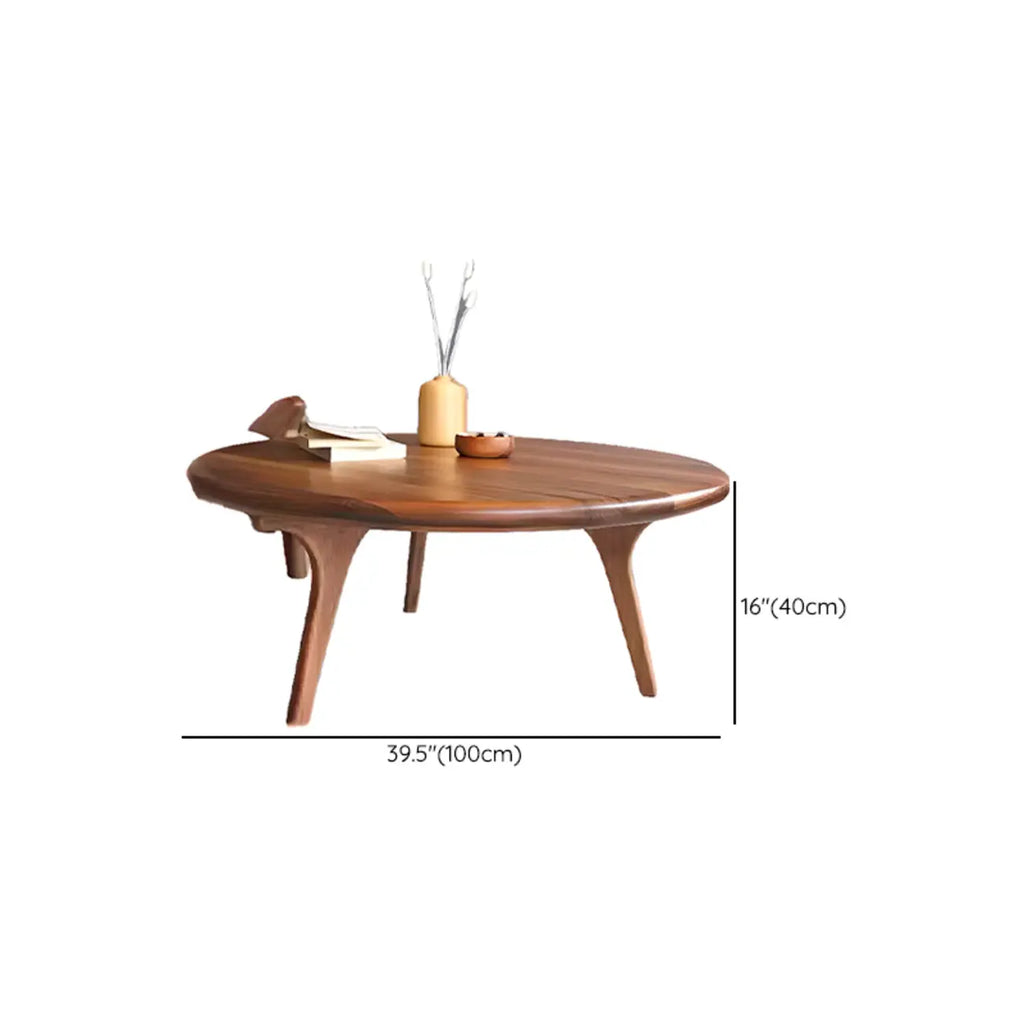 Table basse ronde en bois de style scandinave au design élégant