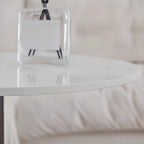 Table d'appoint ronde en marbre avec piédestal en métal pour salon