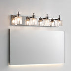 Applique murale de salle de bain vintage à 4 ampoules avec abat-jour en nickel brossé