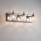 Applique murale de salle de bain vintage à 4 ampoules avec abat-jour en nickel brossé