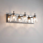 Applique murale de salle de bain vintage à 4 ampoules avec abat-jour en nickel brossé