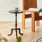 Table d'appoint ronde tripode en bois avec plateau pour salon