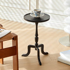Table d'appoint ronde tripode en bois avec plateau pour salon