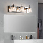 Applique murale de salle de bain vintage à 4 ampoules avec abat-jour en nickel brossé