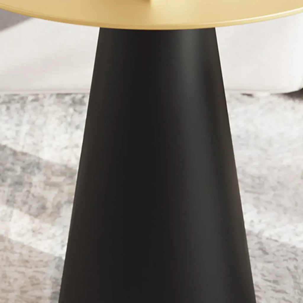 Table d'appoint ronde moderne en métal noir pour salon
