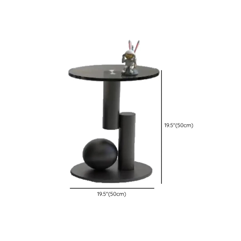 Ensemble de tables basses gigognes rondes en marbre au design moderne