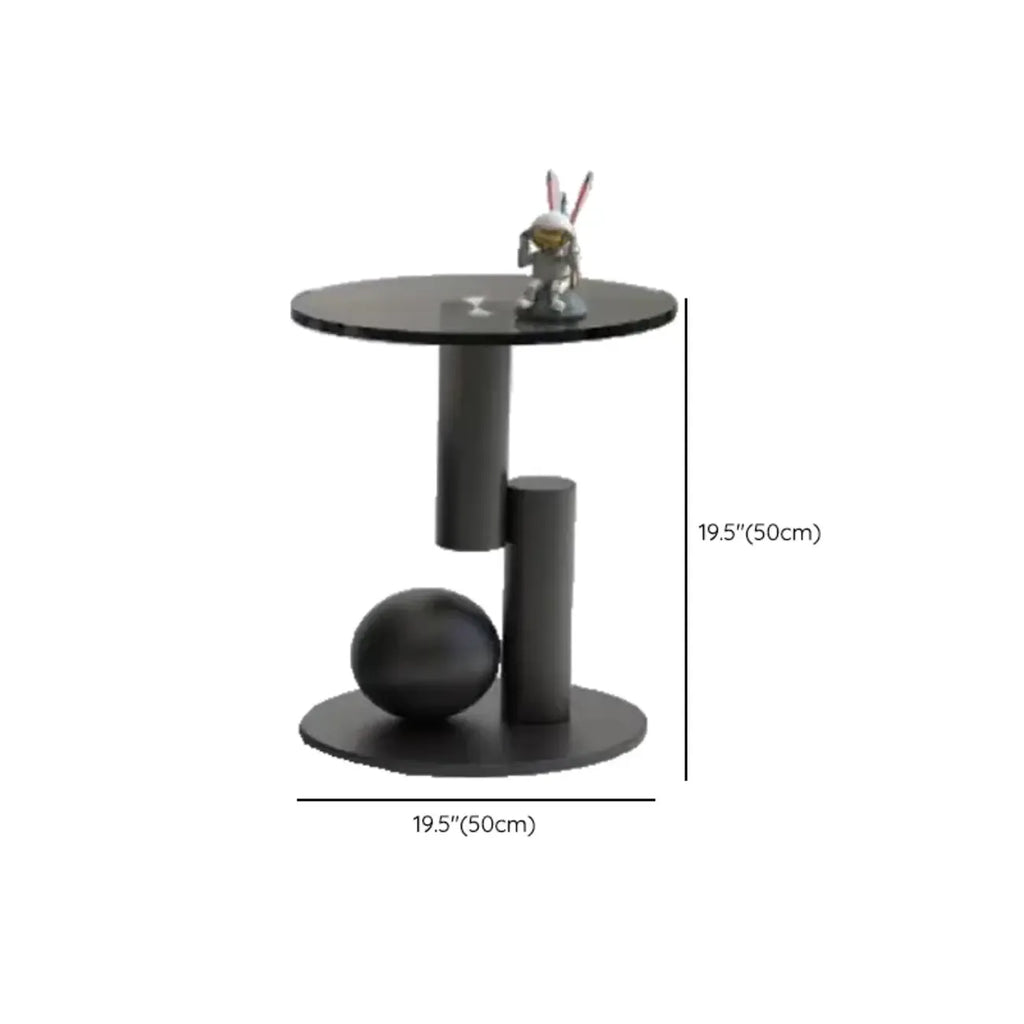 Ensemble de tables basses gigognes rondes en marbre au design moderne