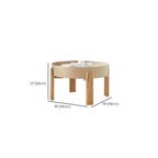 Table basse ronde minimaliste en bois beige avec plateau