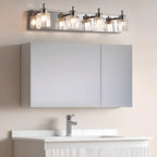 Applique murale de salle de bain vintage à 4 ampoules avec abat-jour en nickel brossé