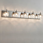 Applique murale de salle de bain vintage à 4 ampoules avec abat-jour en nickel brossé