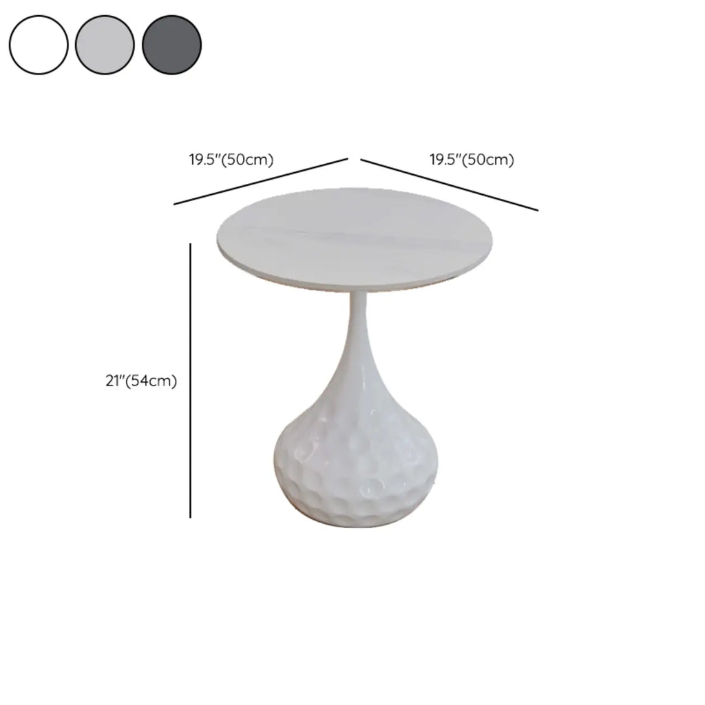 Table d'appoint ronde en marbre avec piédestal en métal pour salon