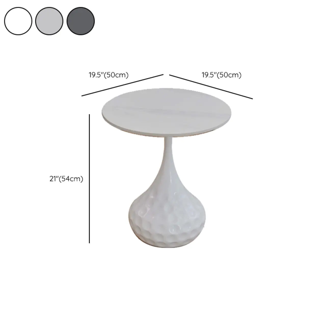 Table d'appoint ronde en marbre avec piédestal en métal pour salon