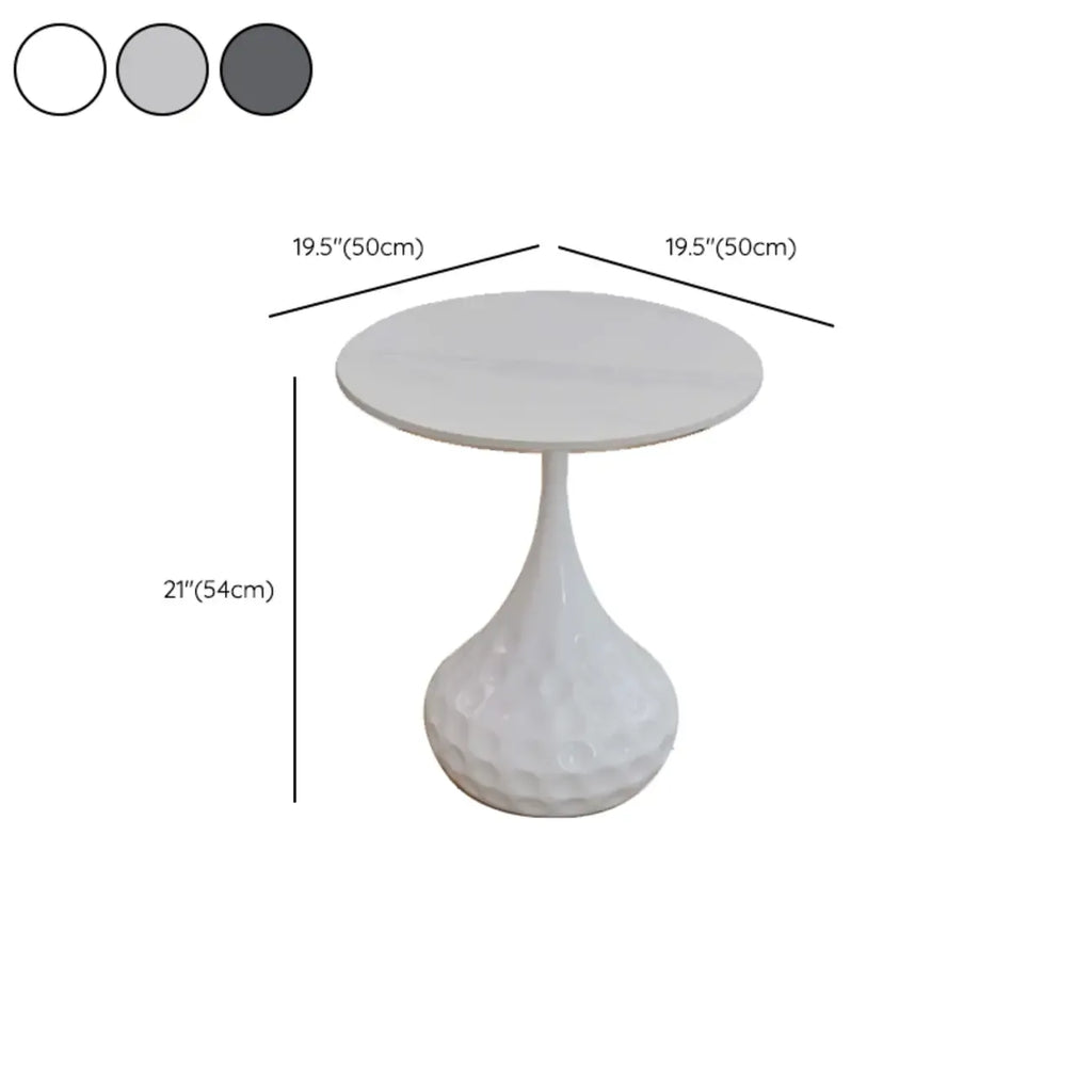 Table d'appoint ronde en marbre avec piédestal en métal pour salon
