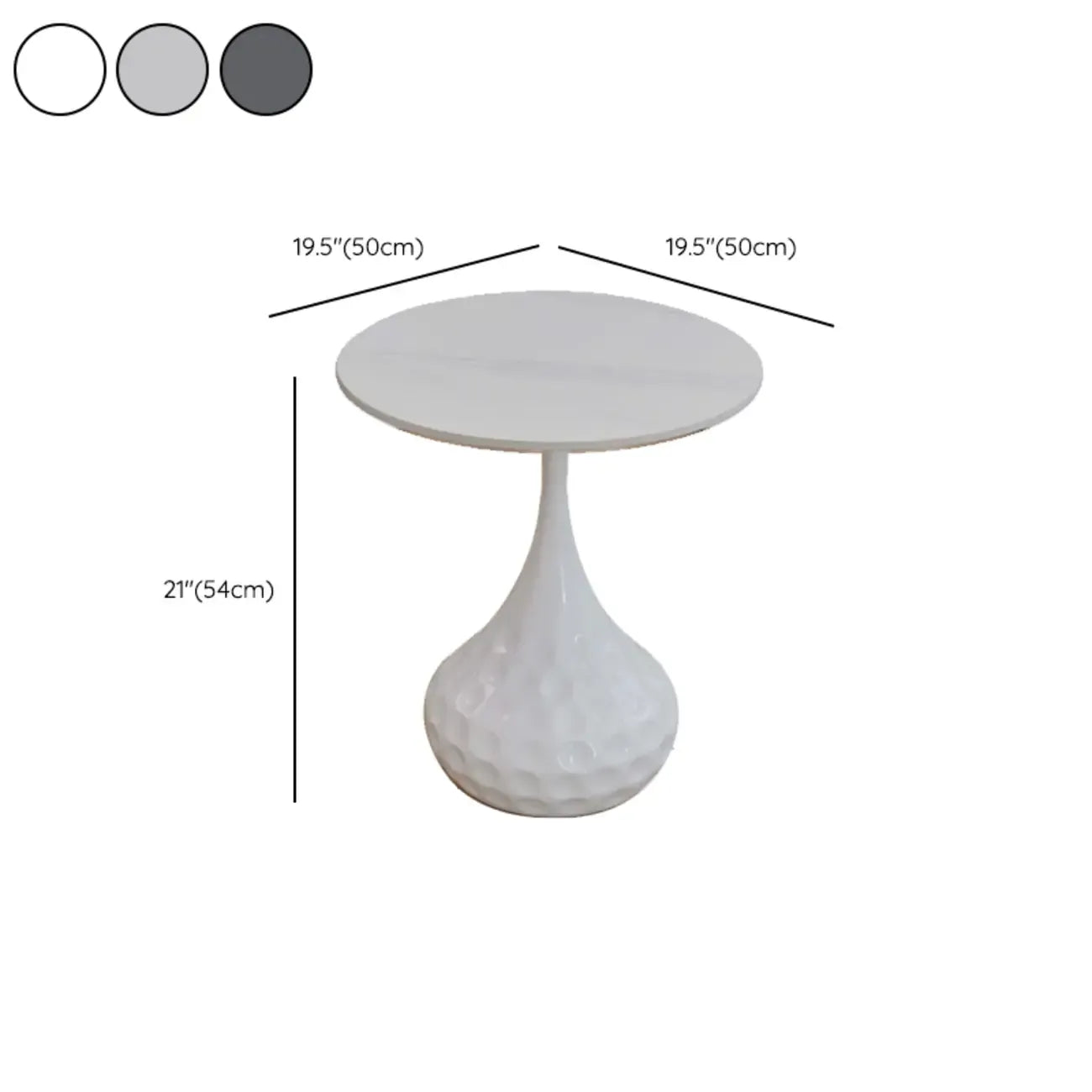 Table d'appoint ronde en marbre avec piédestal en métal pour salon