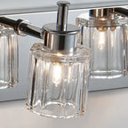 Applique murale de salle de bain vintage à 4 ampoules avec abat-jour en nickel brossé