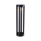 Borne lumineuse LED moderne en métal noir pour allée extérieure