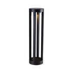 Borne lumineuse LED moderne en métal noir pour allée extérieure