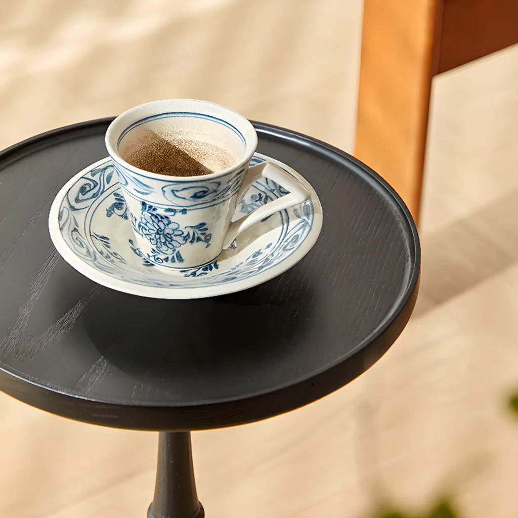 Table d'appoint ronde tripode en bois avec plateau pour salon
