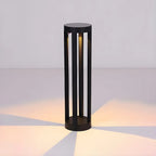 Borne lumineuse LED moderne en métal noir pour allée extérieure
