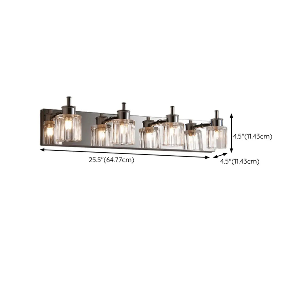 Applique murale de salle de bain vintage à 4 ampoules avec abat-jour en nickel brossé