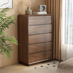 Commode double minimaliste en bois brun avec 9 tiroirs de rangement