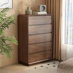 Commode double minimaliste en bois brun avec 9 tiroirs de rangement