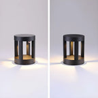 Borne lumineuse LED moderne en métal noir pour allée extérieure