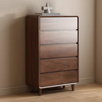 Commode double minimaliste en bois brun avec 9 tiroirs de rangement