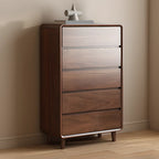 Commode double minimaliste en bois brun avec 9 tiroirs de rangement