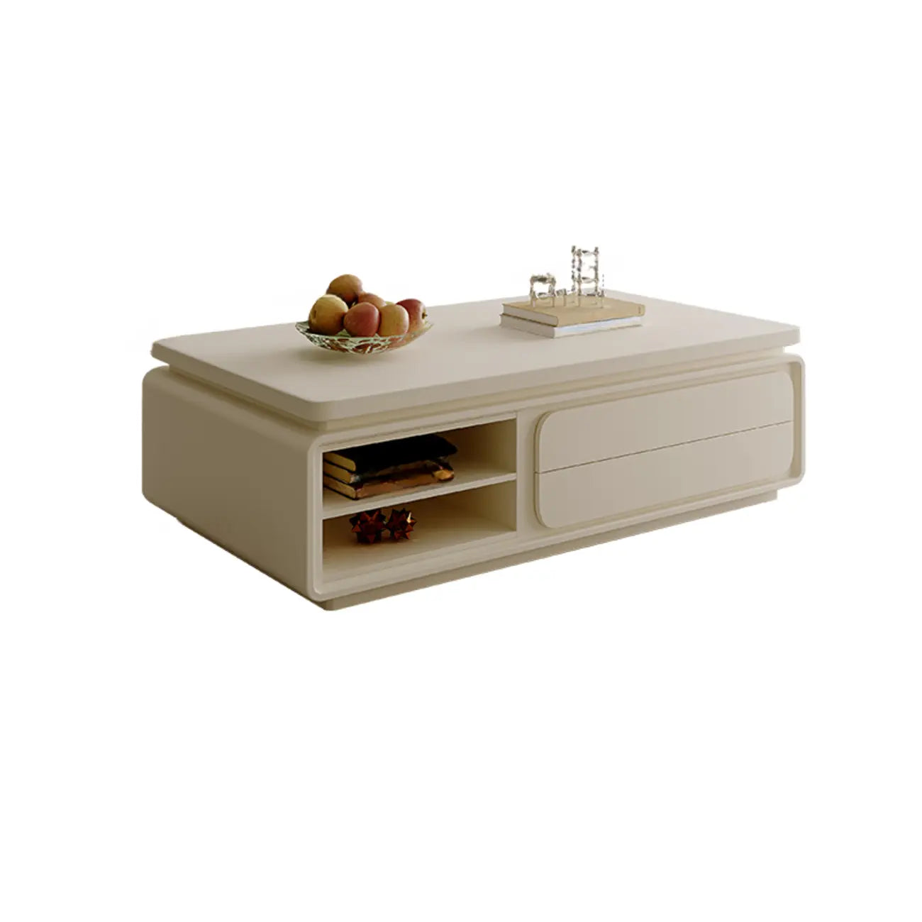 Table basse rectangulaire moderne en bois noir avec tiroirs